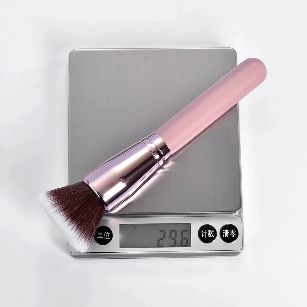 ฟรีฉลากส่วนตัวแปรงแต่งหน้า Foundation Loose Powder คอนซีลเลอร์แปรงผสมสีชมพูเครื่องมือแต่งหน้าความงามขายส่งจำนวนมาก 10 ชิ้น — image 6