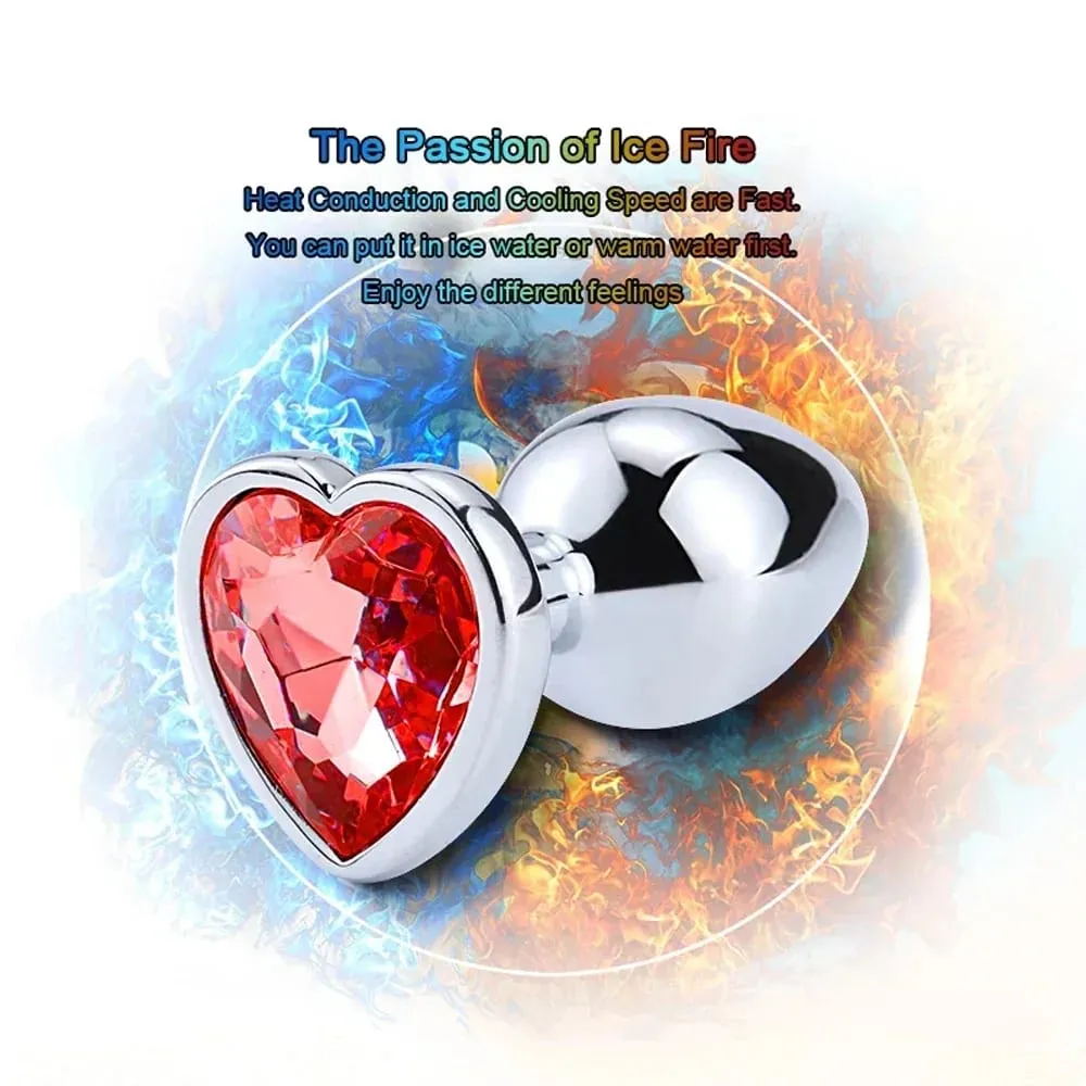 S/M/L anální kolík Heart Metal Crystal anální kolík pro ženy Odnímatelný anální kolík z nerezové oceli Muži Stimulátor Anální sexuální hračky Dildo