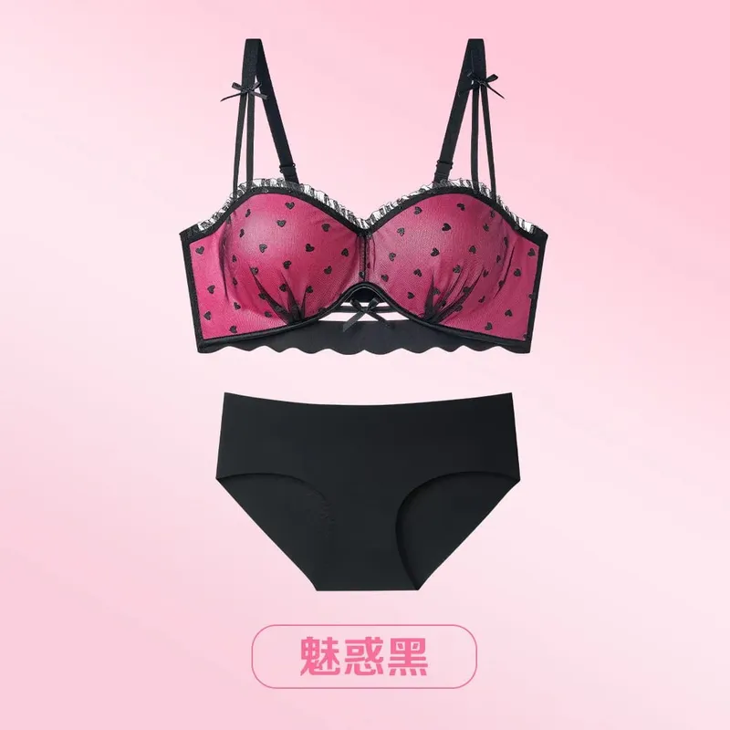ผู้หญิง 2026 ใหม่ Pure Desire ลูกไม้ฝรั่งเศสครึ่งถ้วย Bra หน้าอกขนาดเล็ก Push Up Anti Sag Comfort สวมใส่ทุกวันสุภาพสตรีชุดชั้นใน Brassiere — image 12
