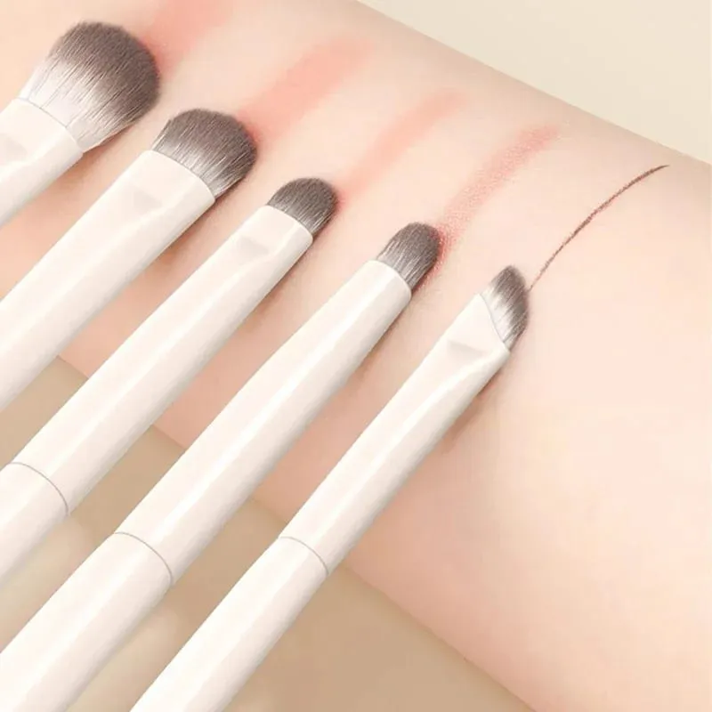 5/6/8/10 st Naturliga ögonmakeupborstar Set Detail Eyeshadow Borste Makeup Borste Vit Ultra Mjuk ögonskugga Eyeliner Makeup Tool — image 3
