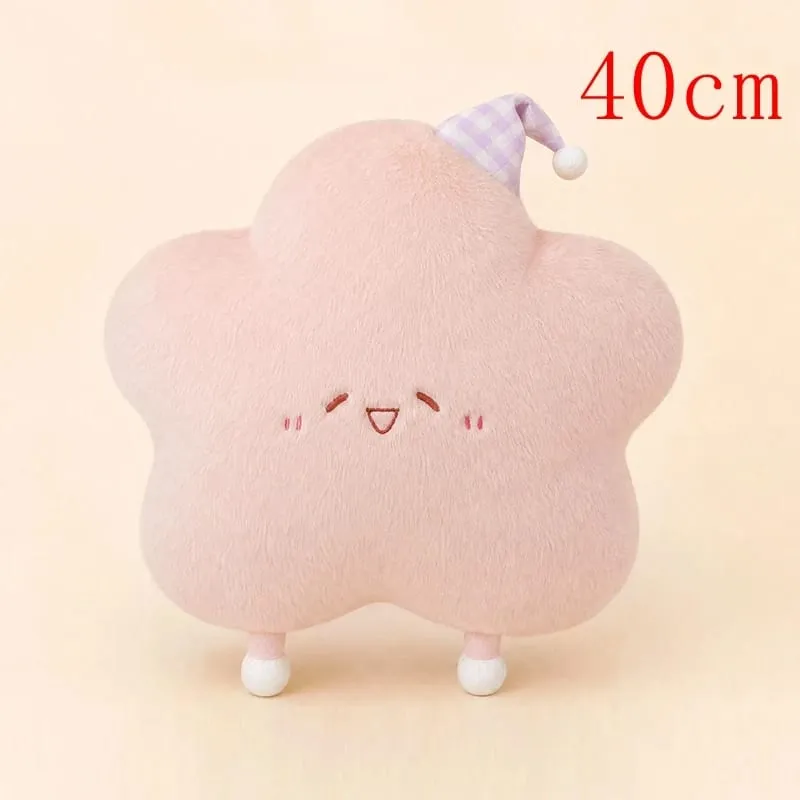 40-60cm Cute Star Plush Pillow with Sleep Hat Kawaii Star Stuffed Cushion Soft Fluffy Sofa Throw Pillow Girl Bedroom Home Decor — image 11