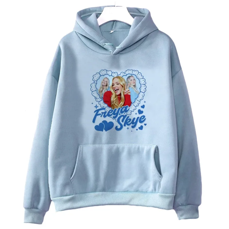 Freya Skye 2000s fashion hooded sweatshirt - Women's loose fit - Men's version. Cutecore. Suitable for both men and women. — image 11