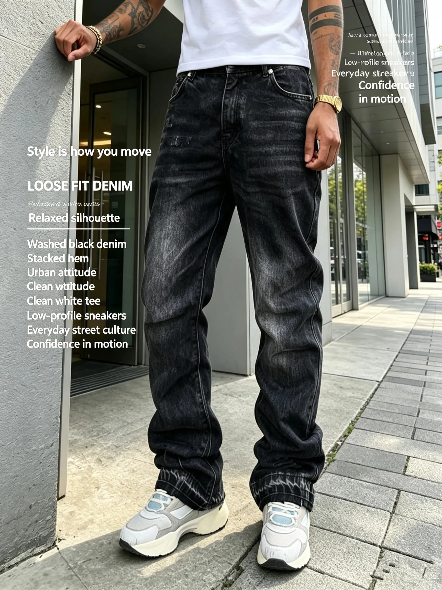 Men Y2K Baggy Bootcut Jeans Retro 2000s Street Swag Denim Pants Back Embroidery Distressed Washed Wide Leg Downtown Casual Jeans — image 8