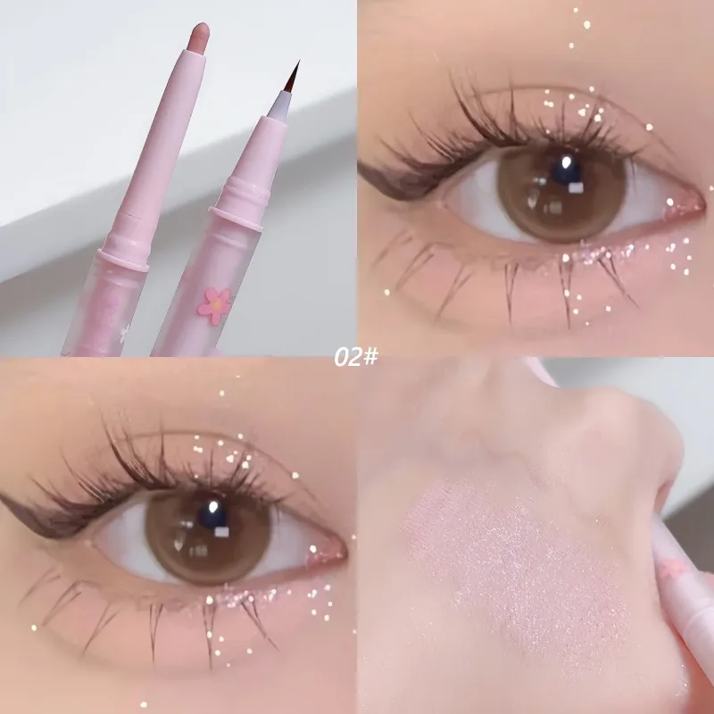 Double Head Aegyo Sal Eyeliner Liquid Down To Shadow Pencil Eye Highlighting Eyeshadow Stick Natural Big Eye Makeup Gel Pen