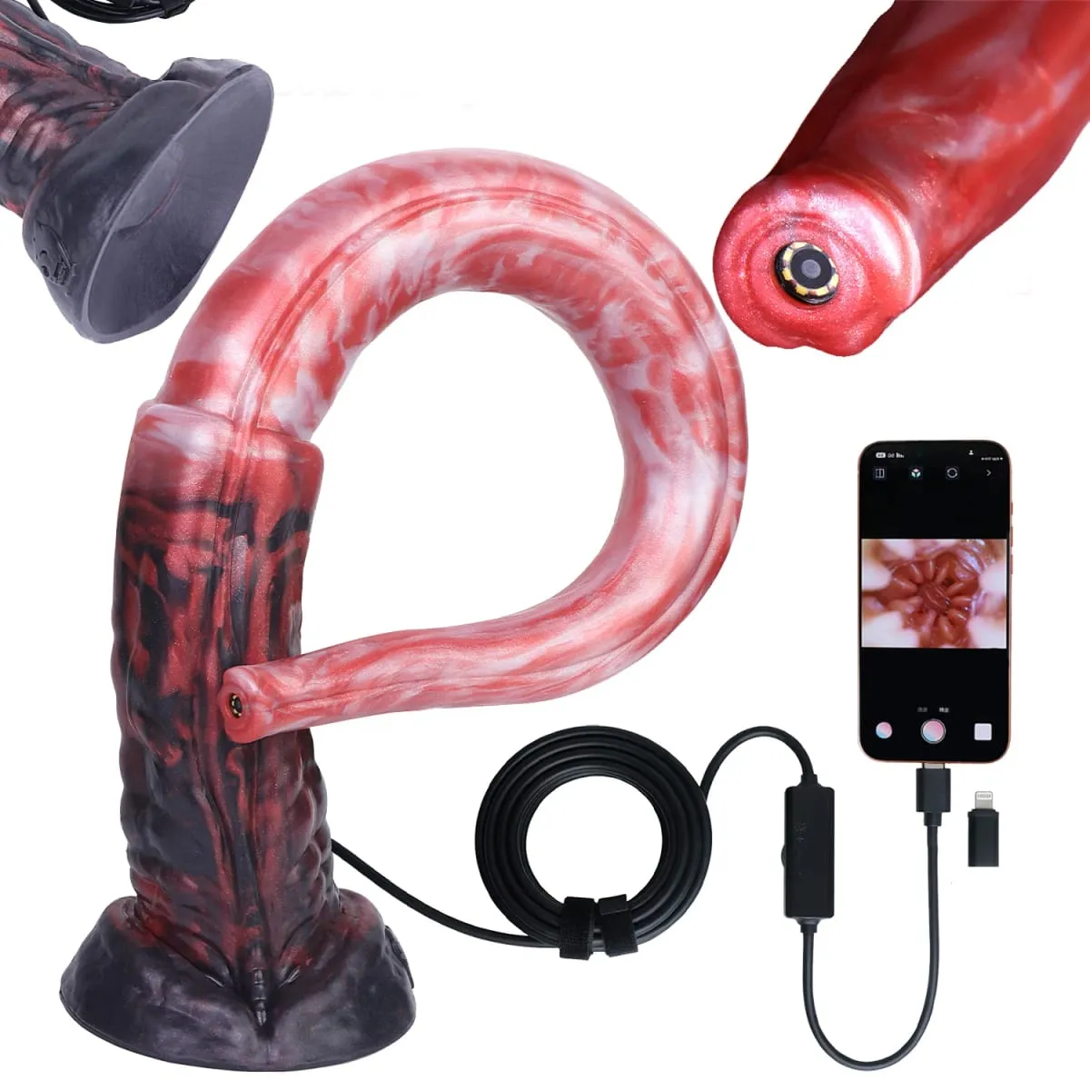 Silicone Long Anal Plug with Smart Endoscope Function G Spot Deep Stimulate Sex Toys Camera LED Light Body Exploration — image 1