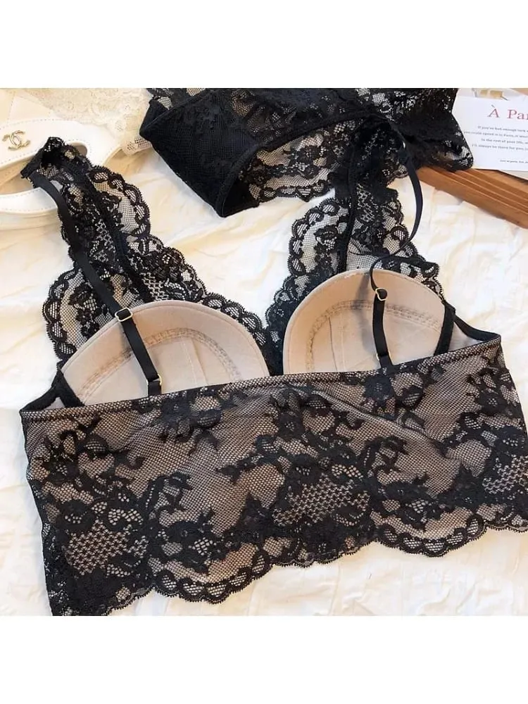 Conjunto de bralette de encaje: sujetador antiflacidez inalámbrico, lencería transpirable ajustable, sin aros, comodidad, ropa diaria delgada y sexy — image 3