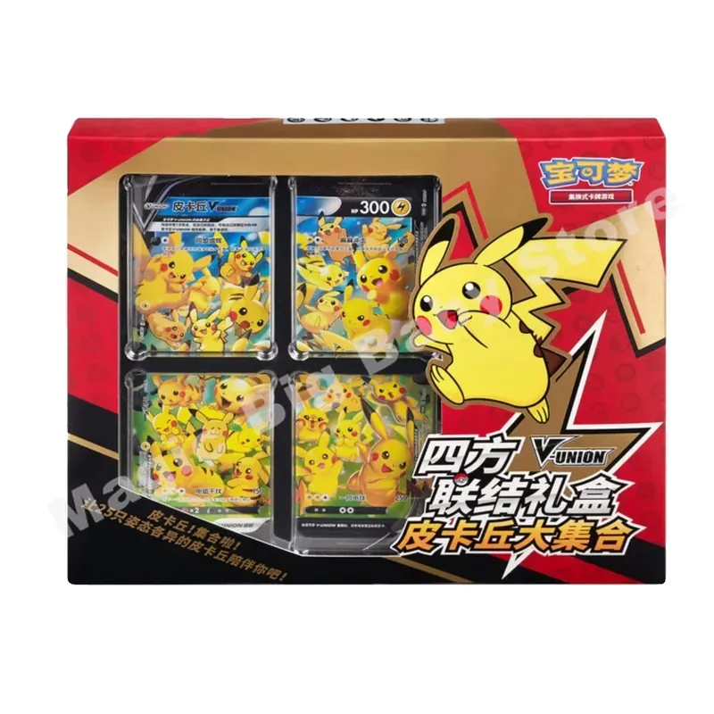 Pokemon Cards Original Trading PTCG Cartoon Quartet Coupling V-UNION Gift Box Pikachu Big Gather Moru Baker Mew-two PTCG — image 6