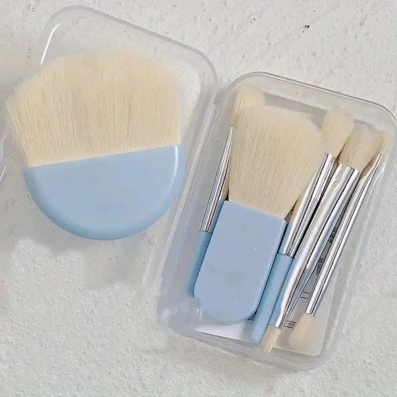 Juego de Mini brochas de maquillaje, 6 uds. Con caja, base en polvo cosmética portátil, colorete, mezcla, corrector, herramienta de maquillaje