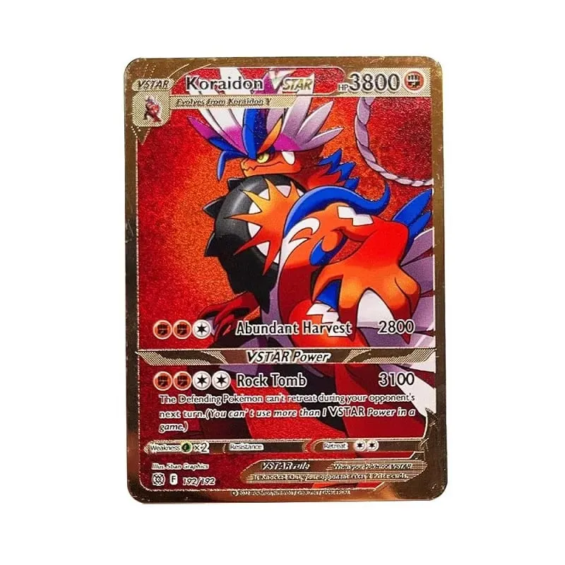 Fajna nowa metalowa karta Pokemon 10000 punktów Arceus Charizard Super karta angielski Mewtwo Lucario Greninja Lillie karty Anime — image 32