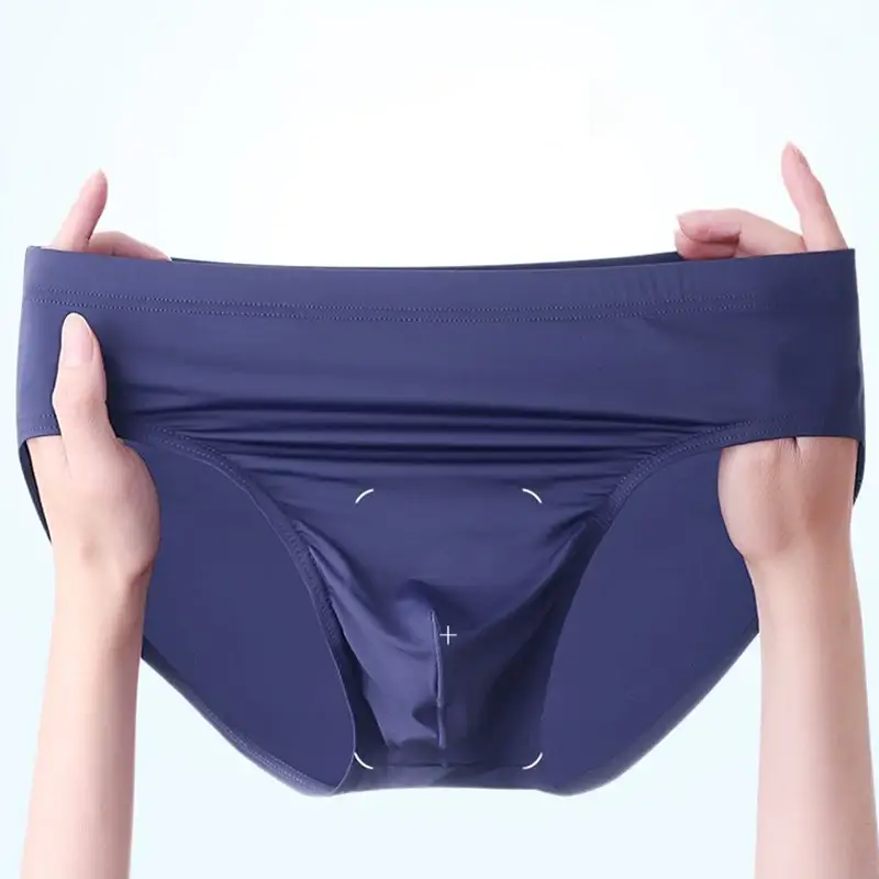 2 Chiếc Túi Lớn Nylon Nam Quần Lót Quần Sịp Ice Silk Nam Liền Mạch Quần Lót Eo Thấp Quần Lót Mỏng Plus Kích Thước — image 5