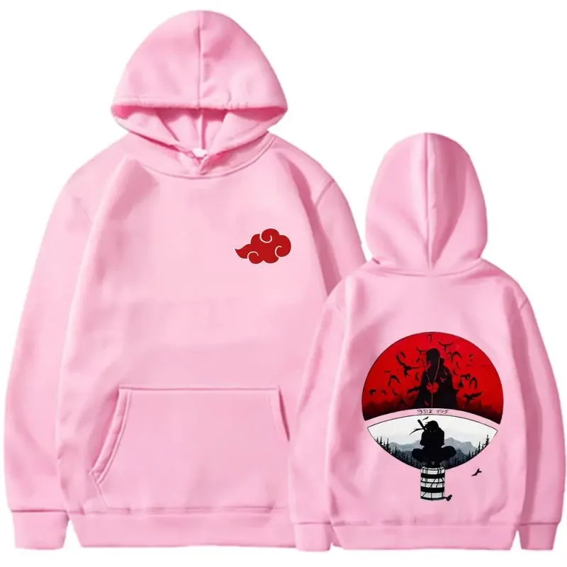 Naruto Itachi Hoodie Akatsuki Crow Anime Print Street Styles Unisex Men Women Oversized Casual Sweatshirts Long Sleeve — image 9