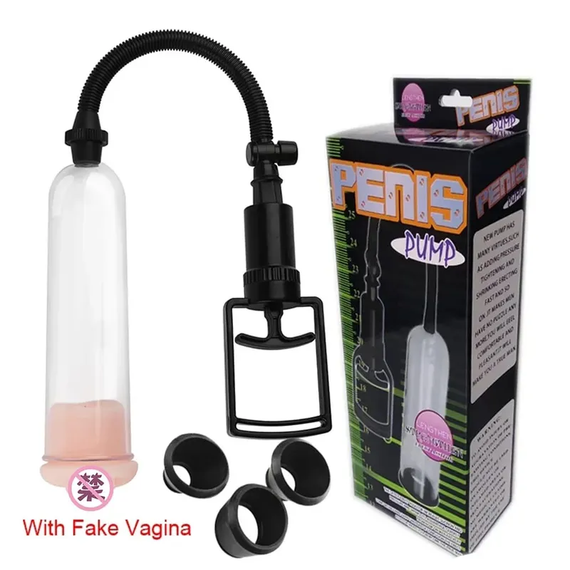 Penis Enlargement Manual Vacuum Pump Sex Toy Dick Stimulate Extender Masturbator Male Penis Vacuum Pump Big Cock Lasting Trainer