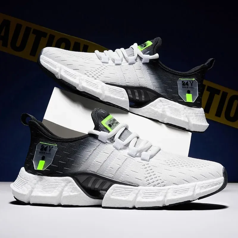 Sepatu Pria Fashion Baru Sepatu Kasual Pria Bersirkulasi Ringan Sepatu Olahraga Lari Jogging Luar Ruangan Nyaman Jaring Zapatos — image 2