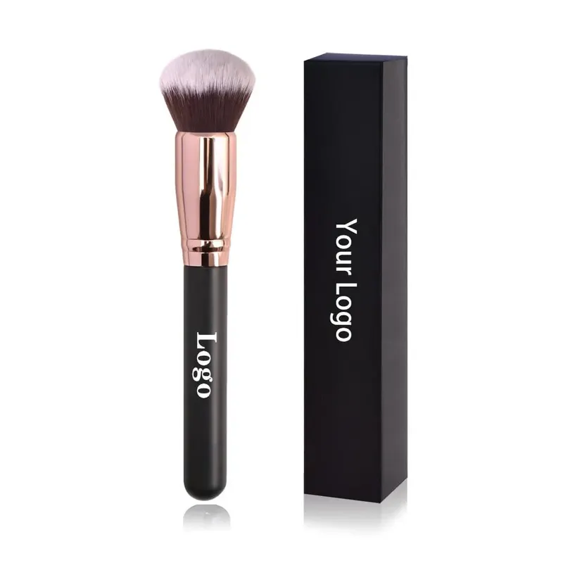 ฟรีฉลากส่วนตัวแปรงแต่งหน้า Foundation Loose Powder คอนซีลเลอร์แปรงผสมสีชมพูเครื่องมือแต่งหน้าความงามขายส่งจำนวนมาก 10 ชิ้น — image 10