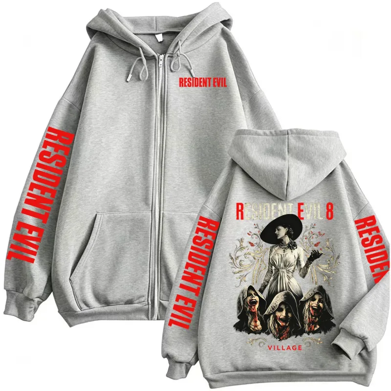 Resident Evil Village Zipper Hoodies Lady Dimitrescu Horror Jacket Sweatshirts Men Women Harajuku Streetwear Zip Up Hooded Coats — image 6