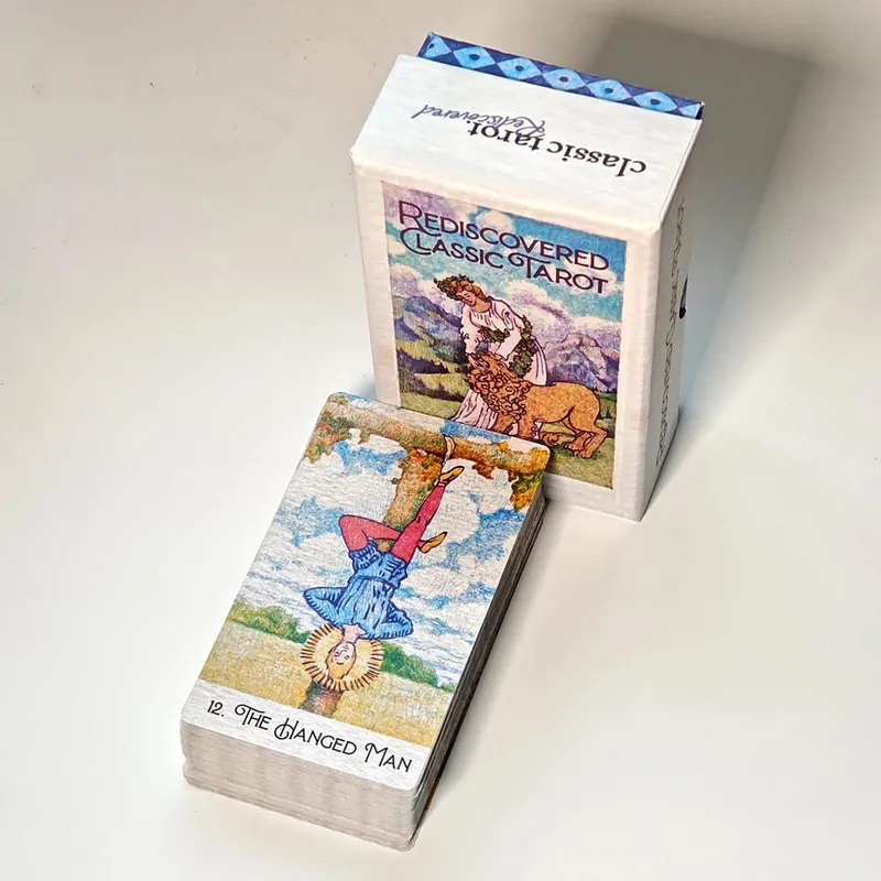 Dicetak Pada Stok Kartu Timbul Ganda 350GSM 12*7Cm Dek Tarot Klasik Ditemukan Kembali 78 Buah Kartu Tarot Digambar dengan Pena Bola