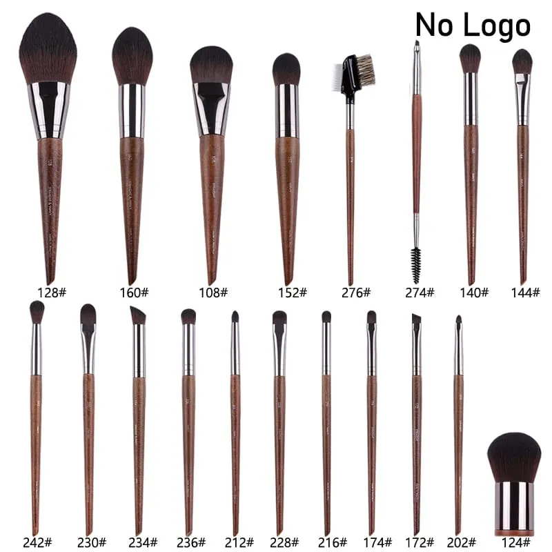 Přírodní dřevo štětce na líčení očí celá sada Pro Crease Eyeshadow Make up kit rozmazání zvýrazňovač obočí Štětec na řasy praktický — image 27