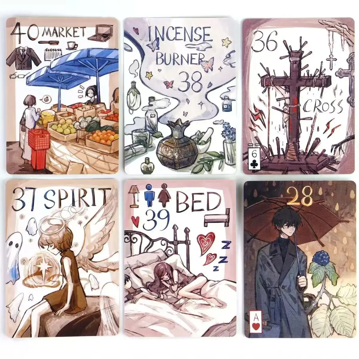 42 Pcs Beginner-Friendly Lenormand Cards Primitive Lenormand Deck Rana System 9*6cm — image 3