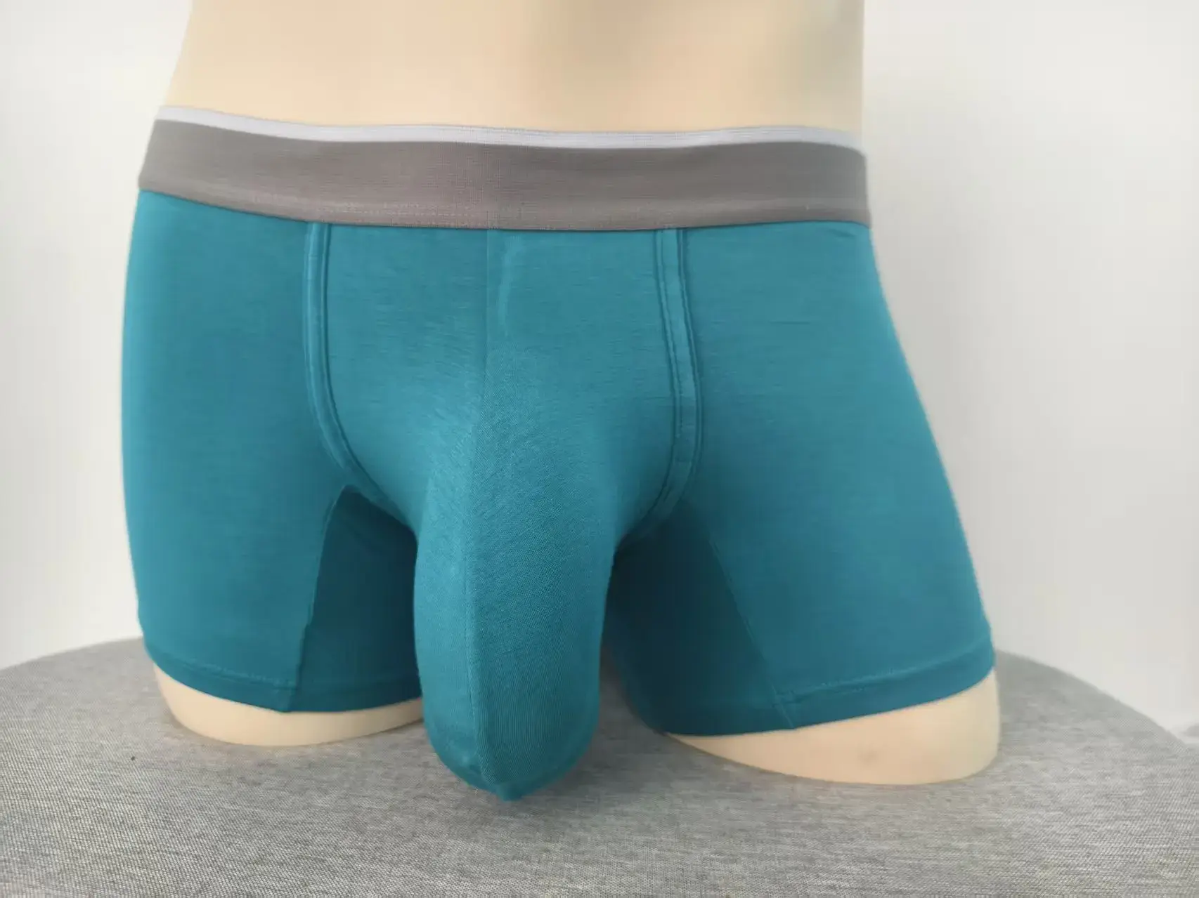 พรีเมี่ยมผู้ชาย Modal Boxer กางเกงกระเป๋าใหญ่ชุดชั้นในขนาดใหญ่พิเศษ Bulge Enhancing Breathable Cooling น้ำหนักเบา Mens Boxers Pantie — image 13