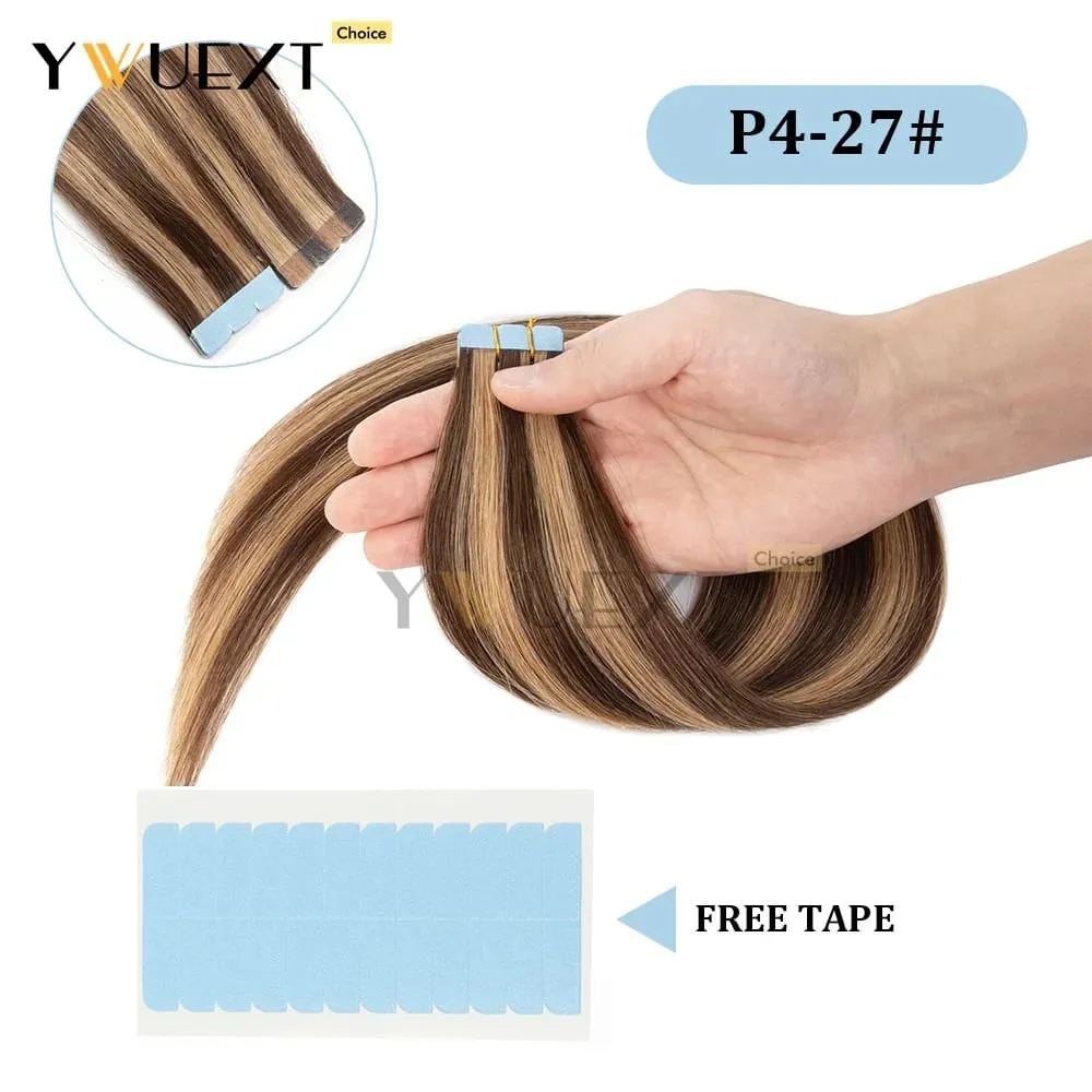 Mini Tape in Human Hair Extensions Natural Straight For Women 12inch-20inch 12.5g-20g Easy to Wear 10pcs/pack Salon Quality — image 15