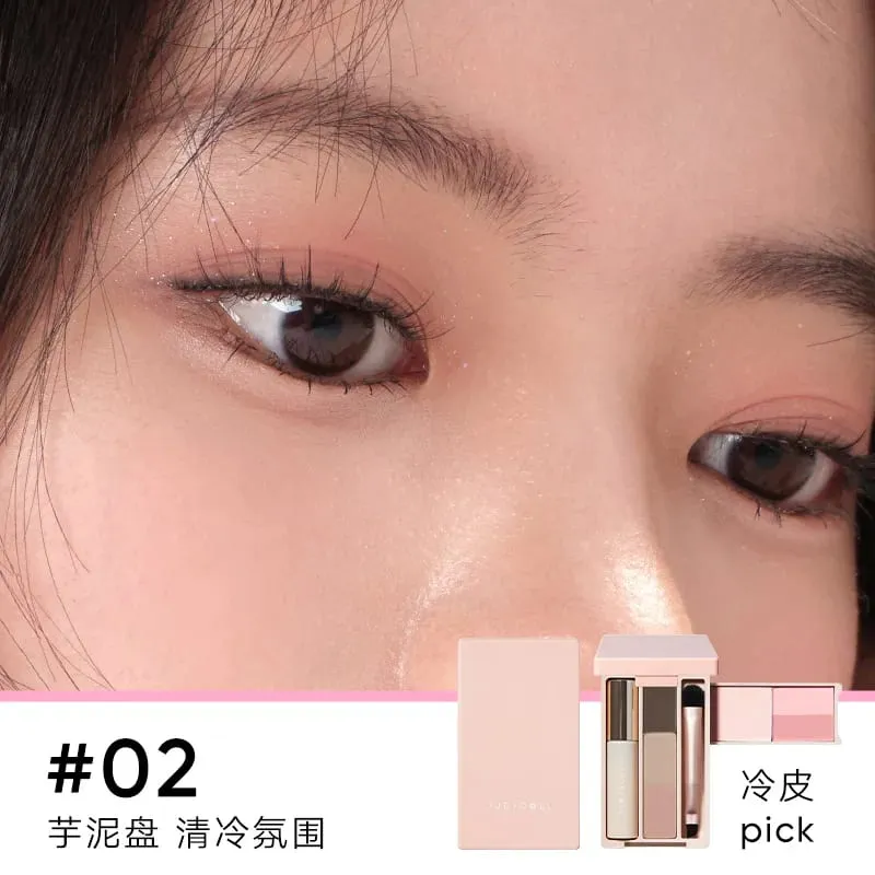 Judydoll旅行綜合盤迷你美妝腮紅盤化妝一體便捷掌上盤