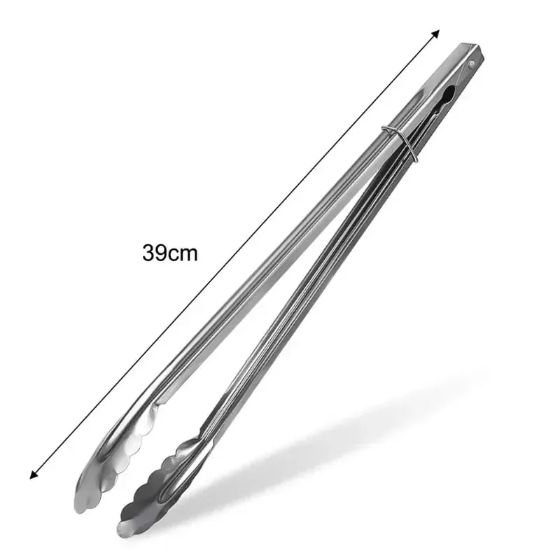 Stainless Steel Food Tongs Food Grade Meat Steak Barbecue Tong Multi-size Non Slip Long Handle Bread Clips Kitchen Cooking Tools — image 13