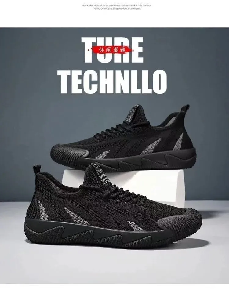 Men Casual Sneakers Breathable Leisure Sports Air Mesh Shoes Versatile Running Soft Sole Men's Trendy Shoes Flat Male Sneakers — image 10
