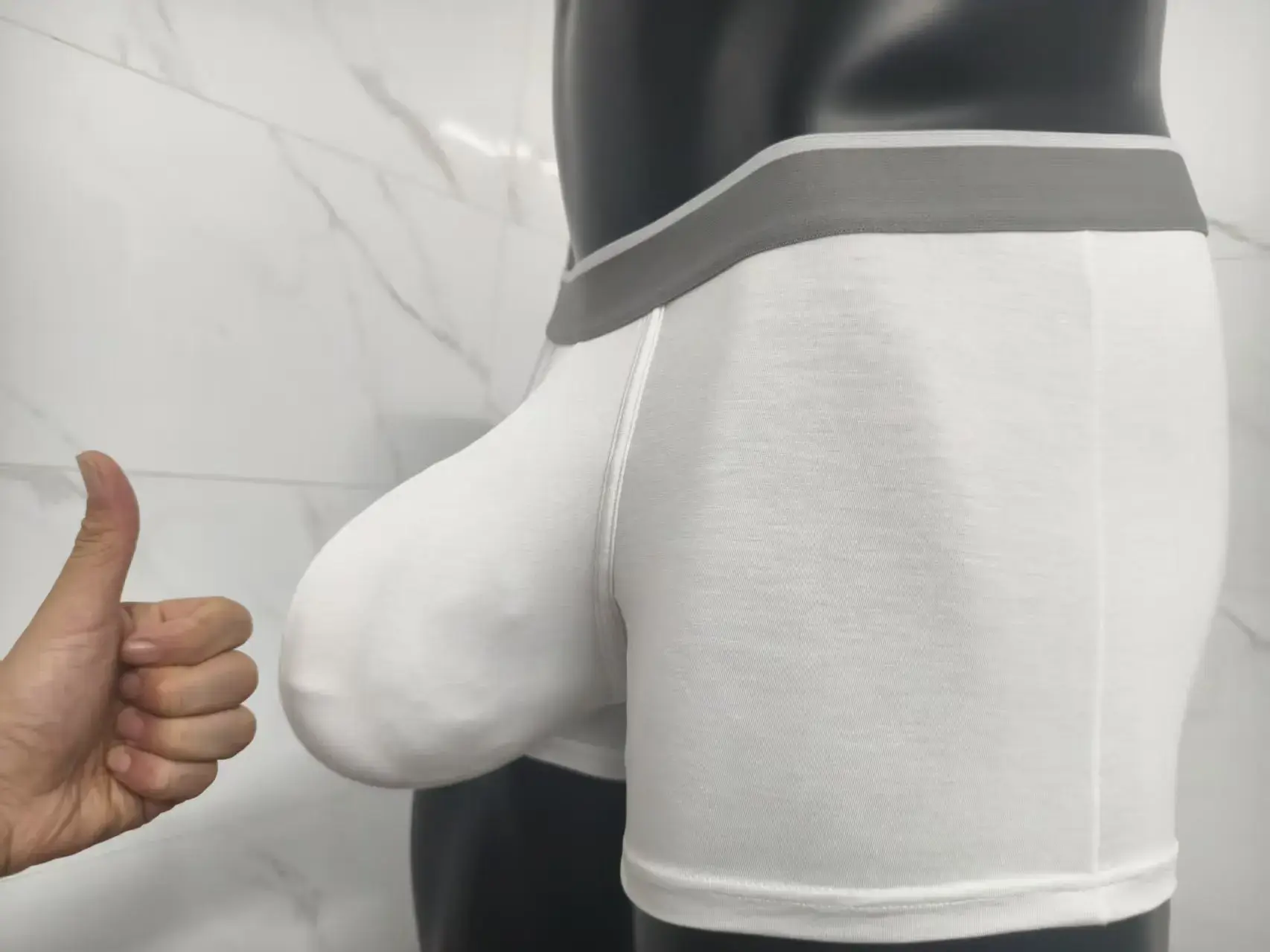 พรีเมี่ยมผู้ชาย Modal Boxer กางเกงกระเป๋าใหญ่ชุดชั้นในขนาดใหญ่พิเศษ Bulge Enhancing Breathable Cooling น้ำหนักเบา Mens Boxers Pantie — image 1