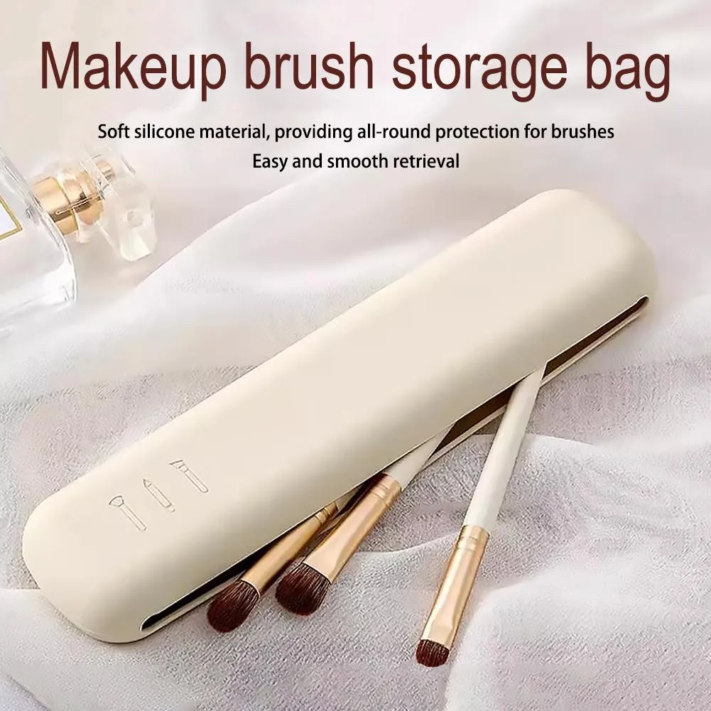 Silikone kosmetiske børster Opbevaringspose Rejse Makeup Børste Holder Makeup Svampe Etui Bærbart Makeup Værktøj Organizer