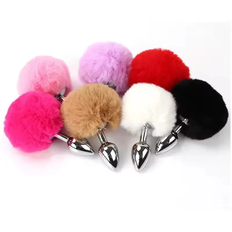 Rabbit Tail Fox Tail Metal Anal Plug Sex Toy adult Product for Woman Anal Plug Dog Tails Slave Cosplay Fetish Gear Accessories — image 1