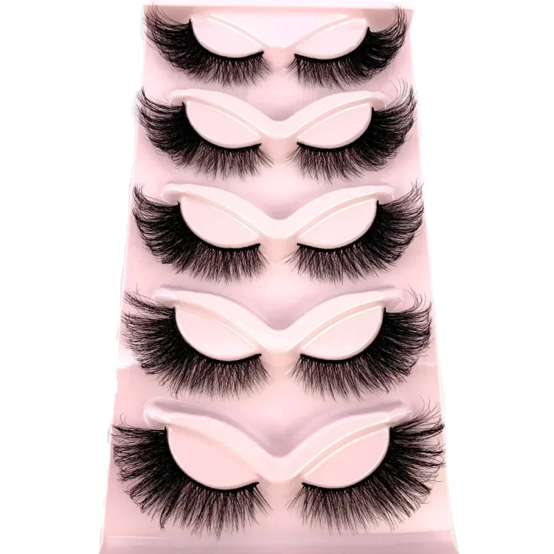 New Cat Eye Lashes 5/7/10 pairs 3D Faux Mink Eyelashes Winged Fluffy Fake Lashes Soft Natural long Full Strip Lash Make — image 16