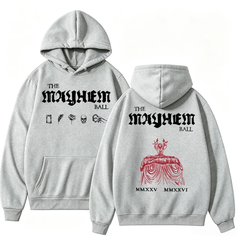 Lady Gaga The MAYHEM Ball Red Dress Hoodies Fashion Pop Music Vintage Sportwear Loose Fleece Casual Men Women Sweatshirt Gifts