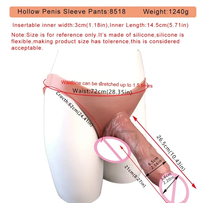 Big Knot Hollow Dildo Pants Adult Men Strap-On Penis Sleeve насадка на член Underwear For Couples Sex Pleasure Erotic Goods