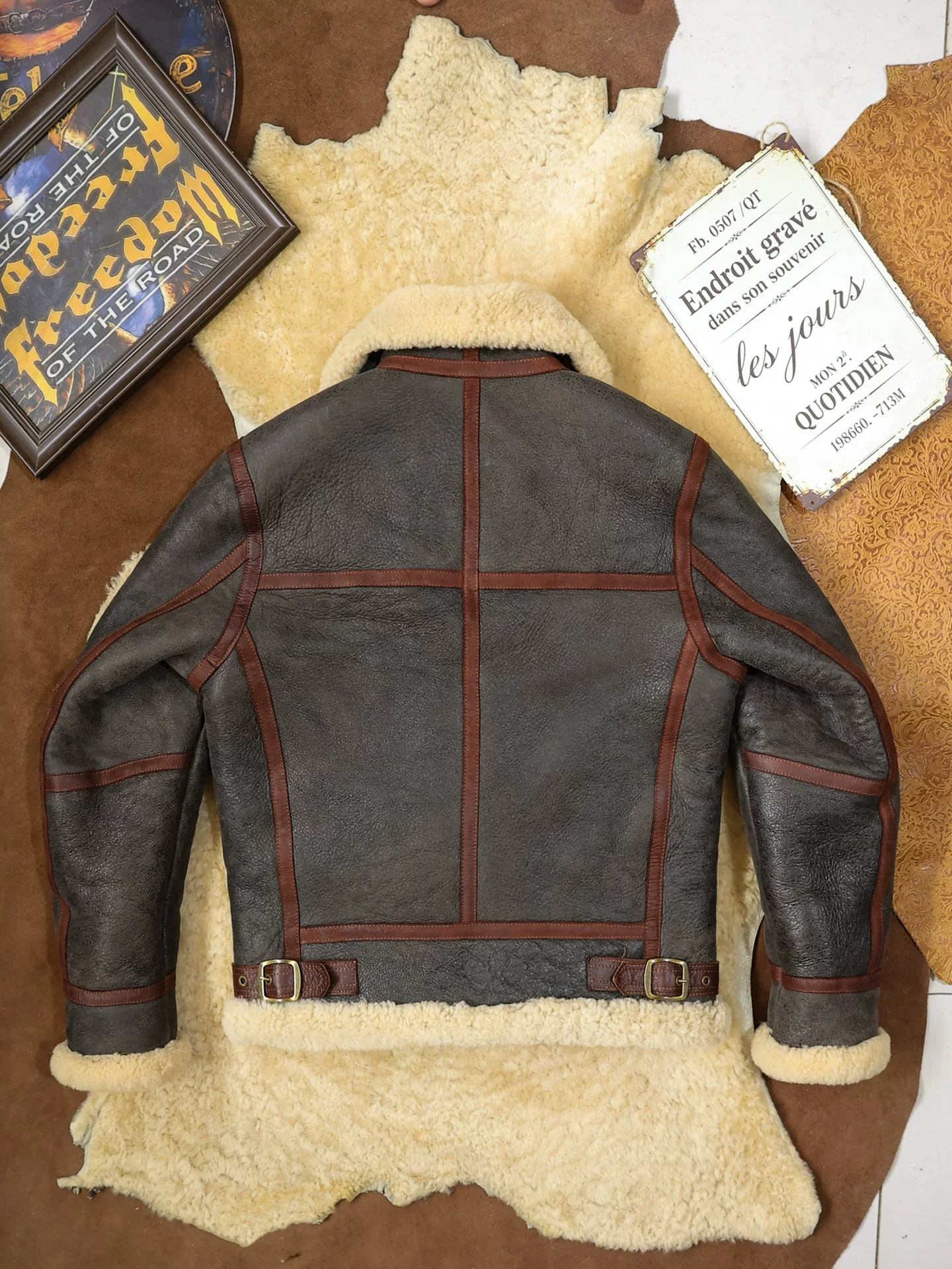 CC Shop Best.Vintage Nubuck Leather.2026 New Winter Thick Wool Leather Coat.100% Natural Fur Jacket.Real Sheepskin With Wool