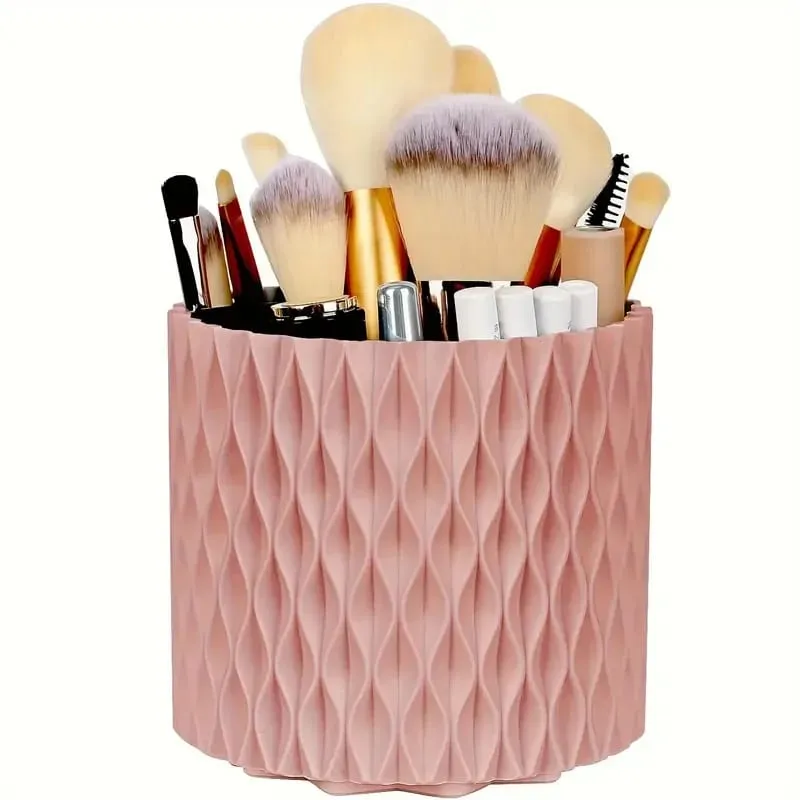 Suporte giratório 360 ° para pincéis de maquiagem, 5 espaços, organizador, mesa multifuncional, armazenamento de cosméticos para banheiro de mesa
