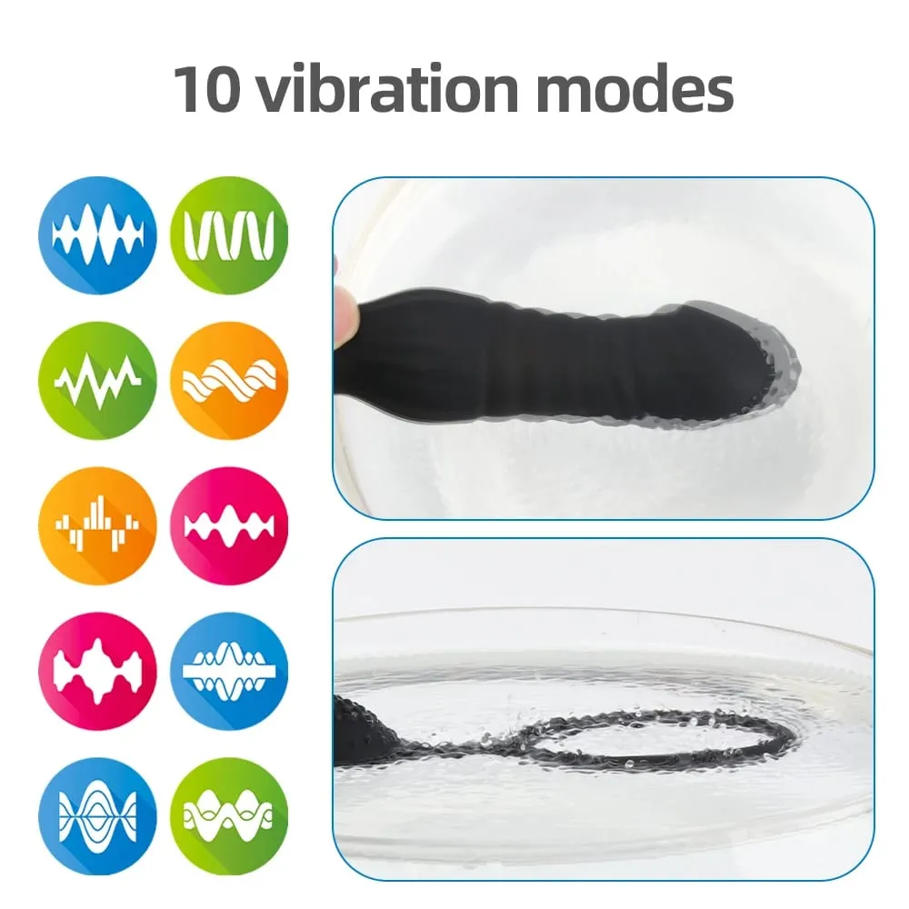 Pagtulak ng Anal Vibrator na may Cock Ring Prostate Massager Anal Plug Vibrator Remote Control Butt Plug Sex Toy para sa mga Lalaki at Mag-asawa — image 2