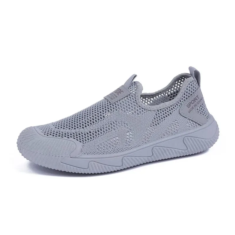 Men's Casual Shoes Summer New Fashion Fly Weave Breathable Mesh Outdoor Non Slip Sneakers Lightweight Comfortable Slip on Flats — image 6