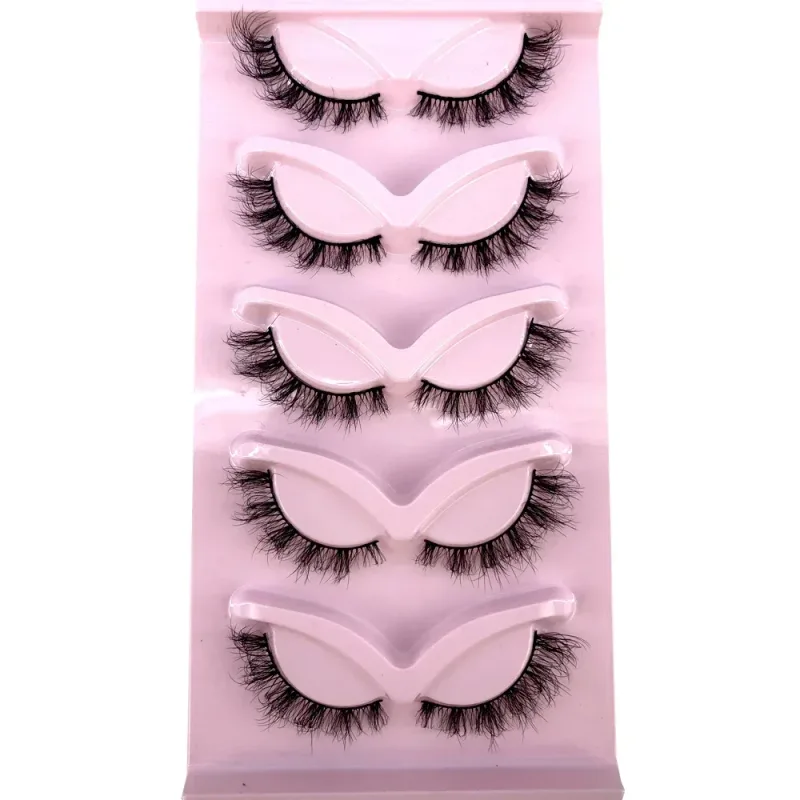 New Cat Eye Lashes 5/7/10 pairs 3D Faux Mink Eyelashes Winged Fluffy Fake Lashes Soft Natural long Full Strip Lash Make — image 13