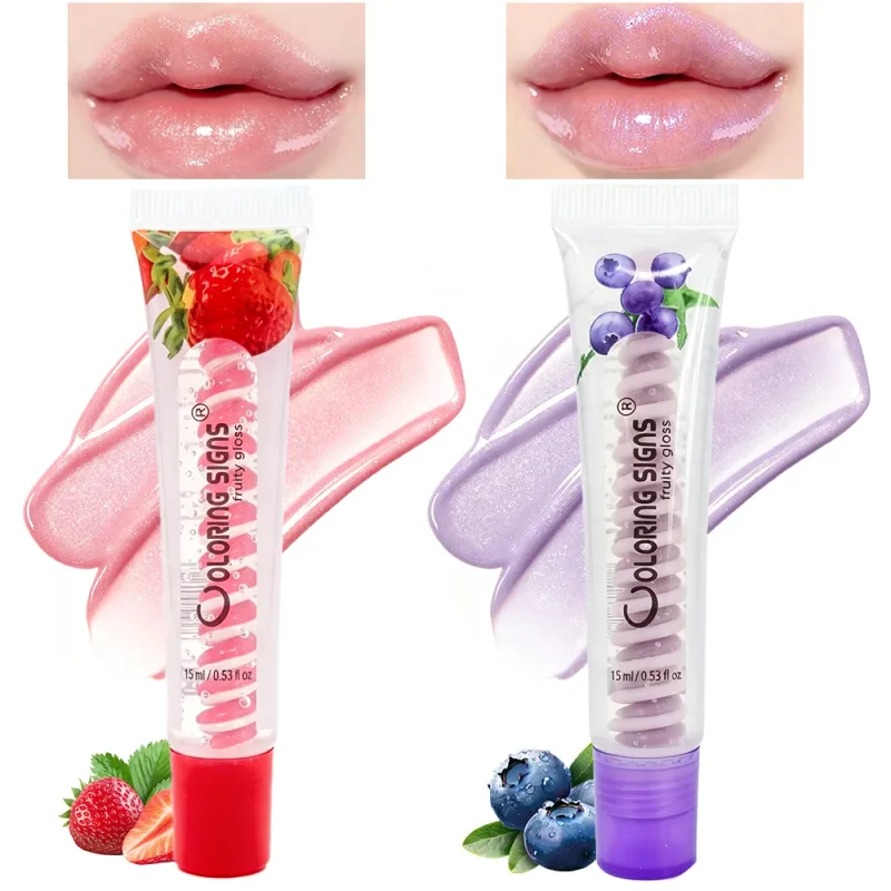 Trái Cây Son Bóng Dâu Việt Quất Sáng Bóng Dầu Môi Dưỡng Ẩm Plumping Lắc Chân Nữ Trang Điểm Môi Dưỡng Son MôiDành Cho Bé Gái — image 6