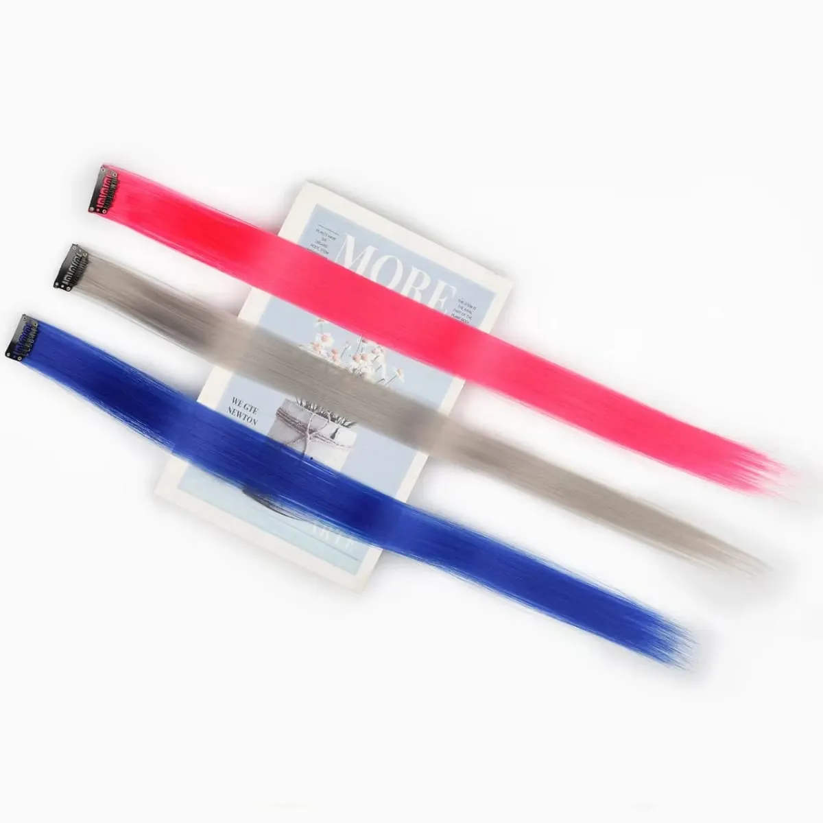 45cm Straight Clip‑on Synthetic Hair Pieces One‑Piece Bright Color Hair Extension Clips DIY Cosplay Hair Accessories — image 6