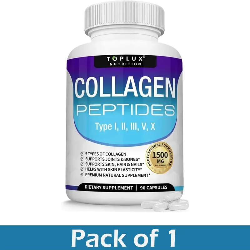 Multi Collagen Peptides Capsules 1800 mg - Hydrolyzovaný proteinový kolagenový komplex pilulky na podporu kloubů pokožky a vlasů pro muže, ženy