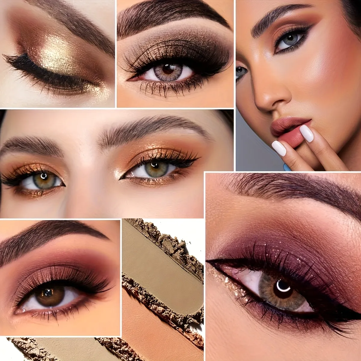 35 Shades Matte & Shimmer Eyeshadow Palette Warm Nude Brown Large Makeup Palette Highly Pigmented Long Lasting for Daily Party — image 4