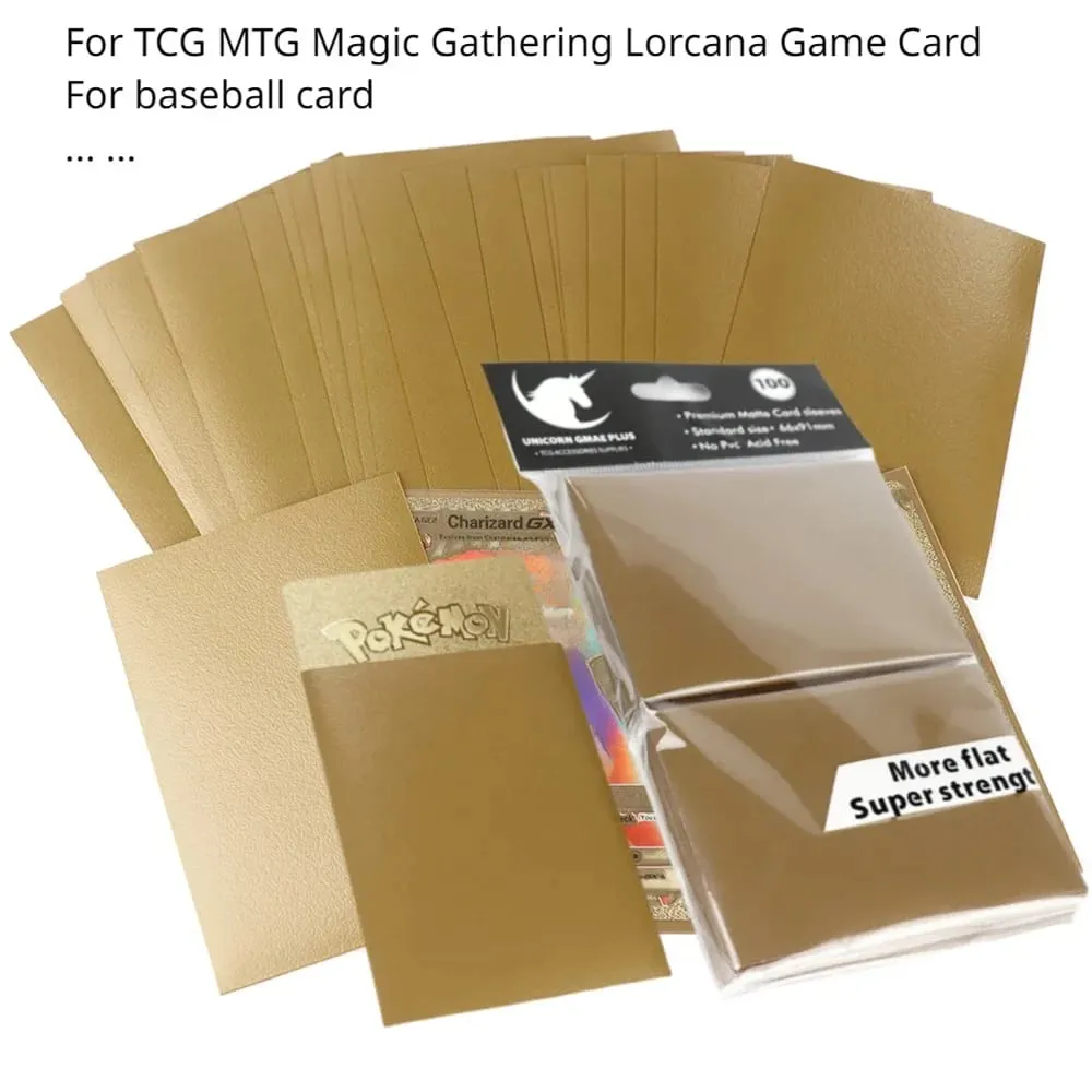 100pcs 2.5 "x3.5" 프리미엄 트레이딩 카드 슬리브 66x91mm MTG Magic Gathering Lorcana 게임 카드 용 표준 크기 보드 게임 카드