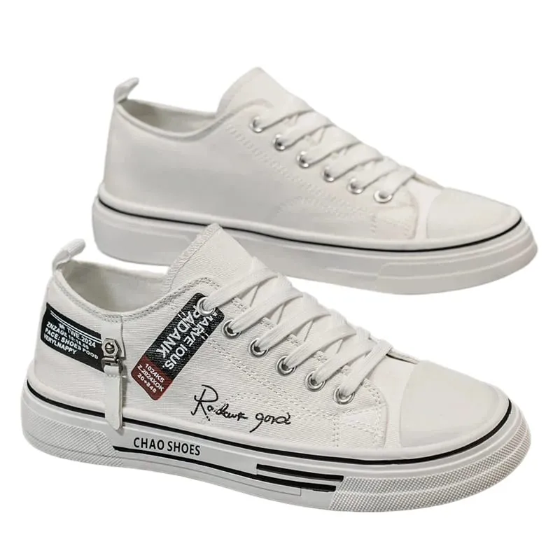 Men's Breathable Canvas Shoes Casual Soft Sole Non-Slip Outdoor Walking Sports Sneakers Fashionable Youth Board Flat Summer Foot — image 6