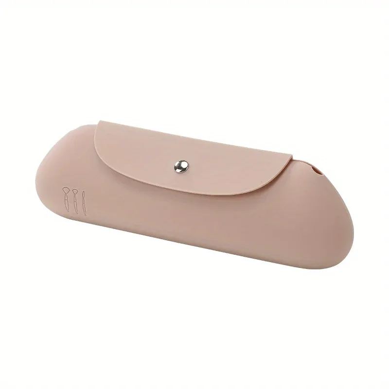 Suporte de pincel de maquiagem de viagem de silicone anti-queda portátil cosméticos rosto escovas titular macio e elegante ferramentas de maquiagem organizador — image 7