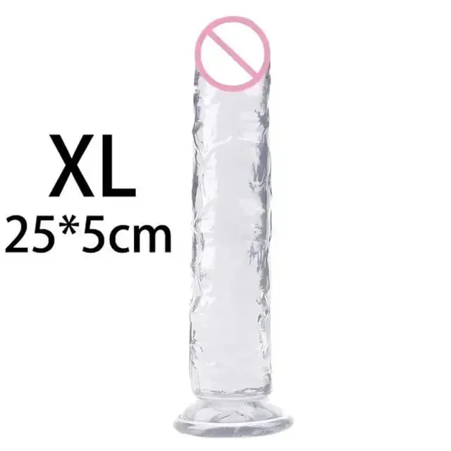 Cheap Women Erotic Anal 5 Colors Big Transparent Dildo Suction Cup Jelly Dick Sex Toys Soft Clitori Vaginal Masturbators Penis — image 21