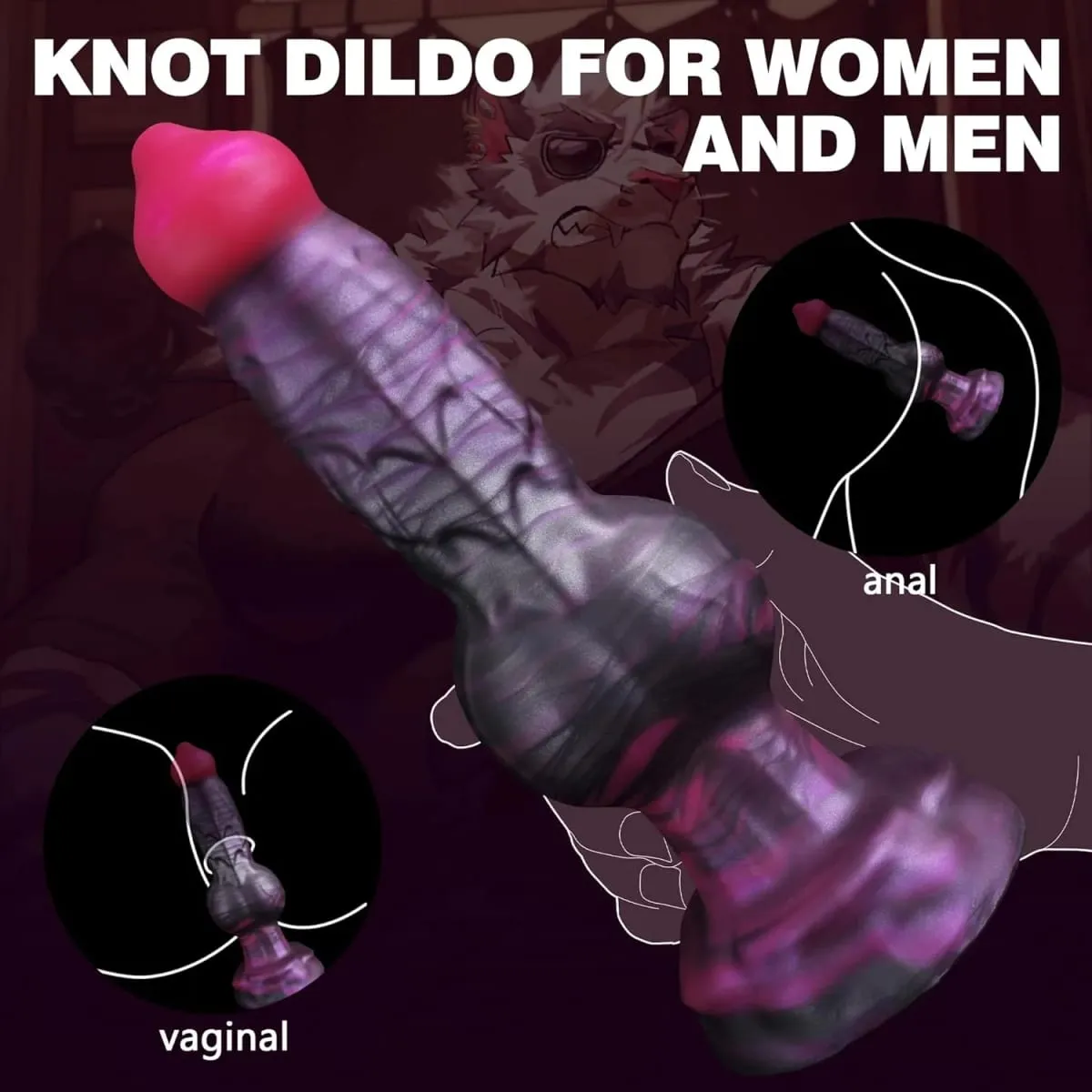 9 "Wolf Penis Anale Plug Seksspeeltje Vrouwen Beginner Hond Knoop Dildo Realistisch Siliconen Dier Met Sterke Zuignap Fantasie monster