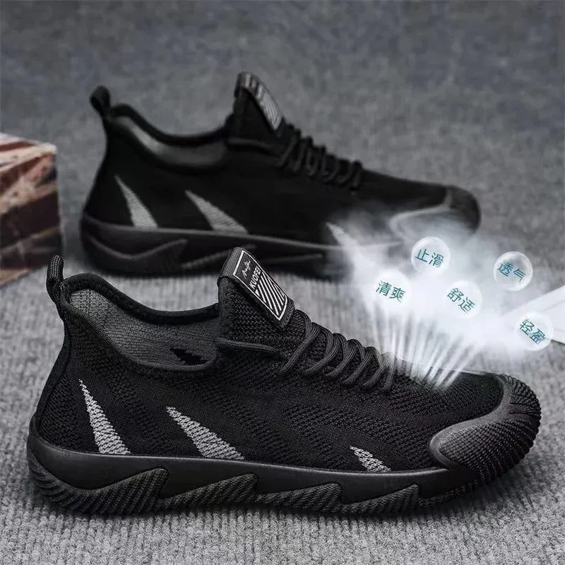 Men Casual Sneakers Breathable Leisure Sports Air Mesh Shoes Versatile Running Soft Sole Men's Trendy Shoes Flat Male Sneakers — image 4