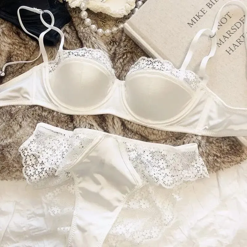السيدات الفرنسية نصف كوب الملابس الداخلية مجموعة لينة Underwire رفع رقيقة حزام الصيف رقيقة وخفيفة الوزن الملابس الداخلية الصدرية 32-38AB — image 12