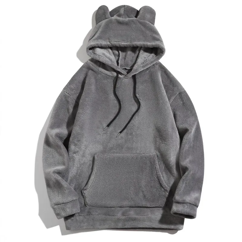Men Autumn Winter Plus Size Hooded Coat Personality Fashion Casual Loose Daily Street Wear Male Hoodie Outerwear Tops